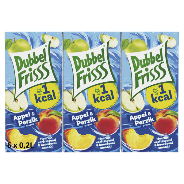 D.FRISSS appel perzik 1kcal 6x200ml 1.2 LT