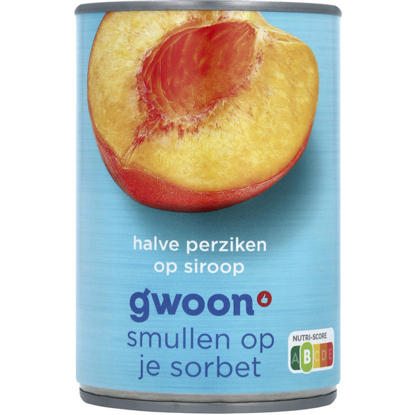 G'WOON halve perziken op siroop 425 GR