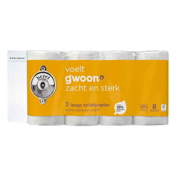 G'WOON toiletpapier   3 laags 8 ST
